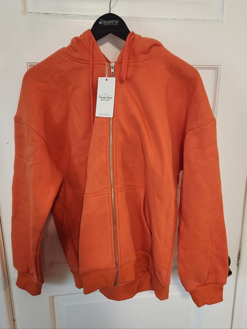 Trendy Queen Orange Full-Zip Hooded Sweatshirt